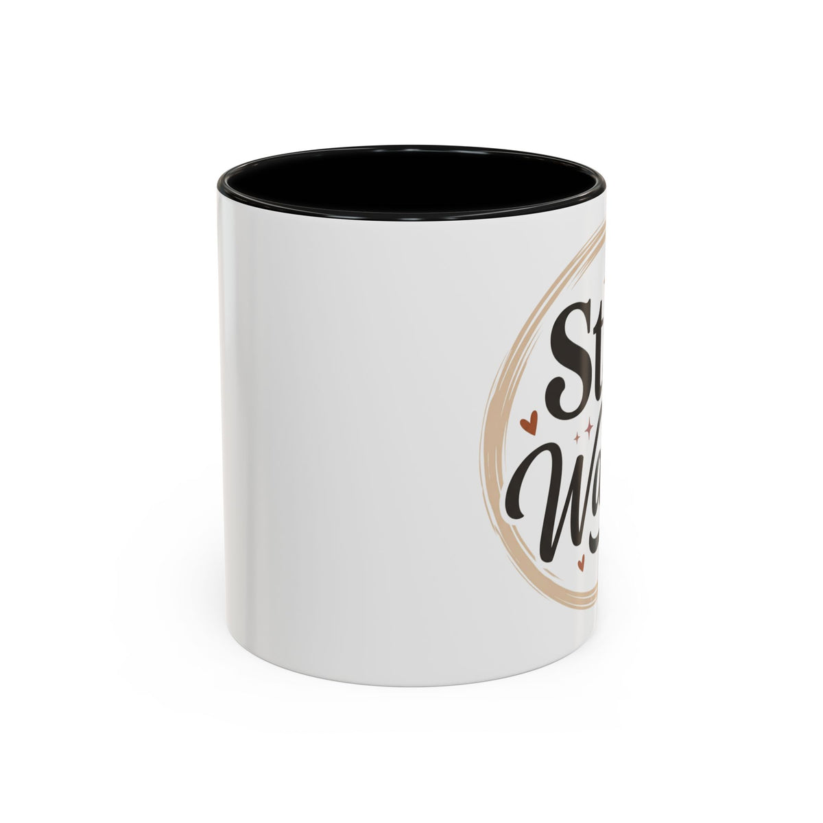Stay Warm Accent Coffee Mug — Cozy Script Ceramic Mug (11/15oz)