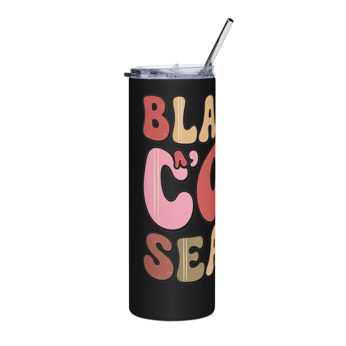 Skinny Tumbler — "Black Coffee Season" Retro 20oz Stainless Steel Travel Cup