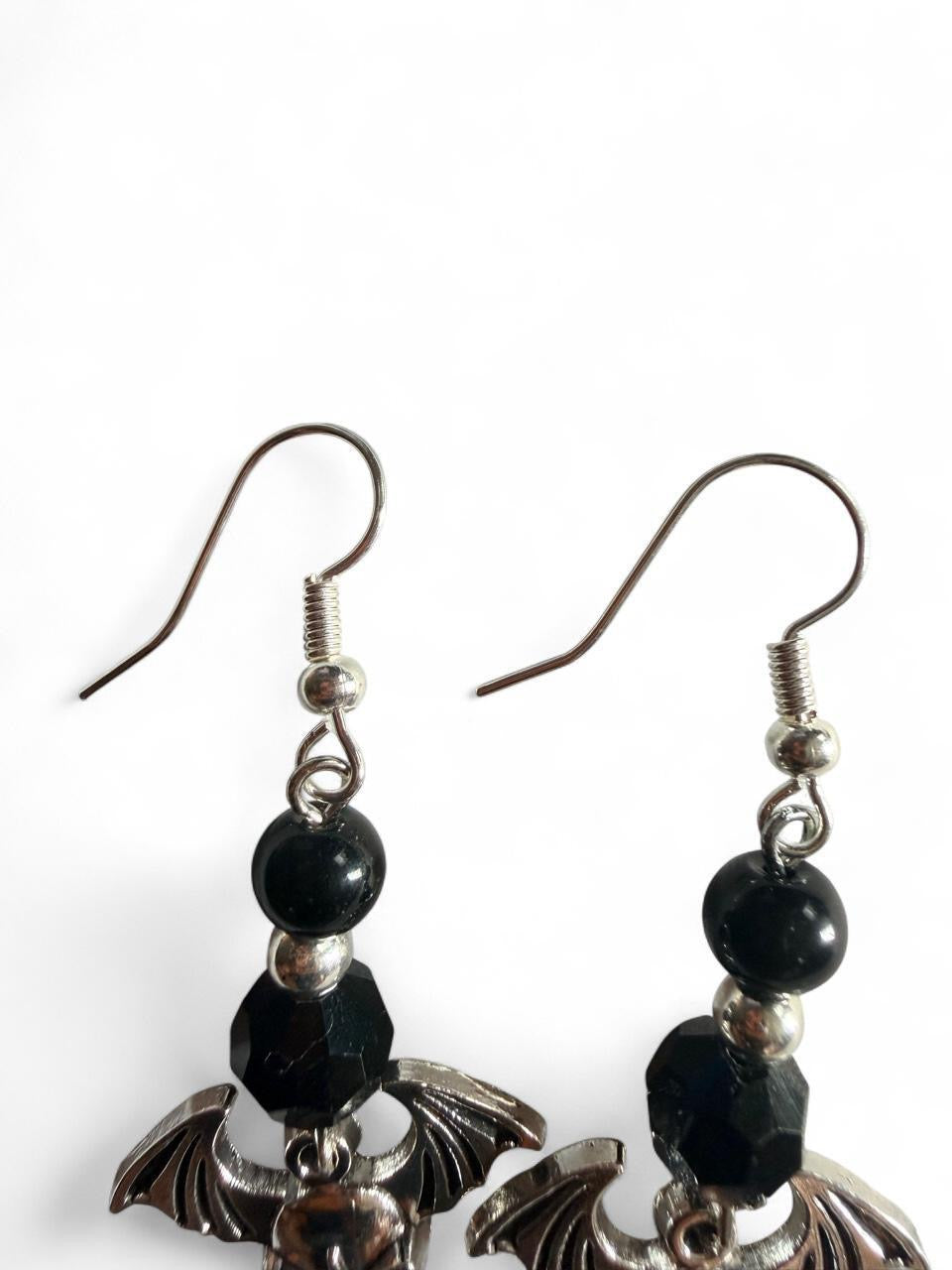 BOO-TIFUL SOULS Bat Skull Dangle Earrings