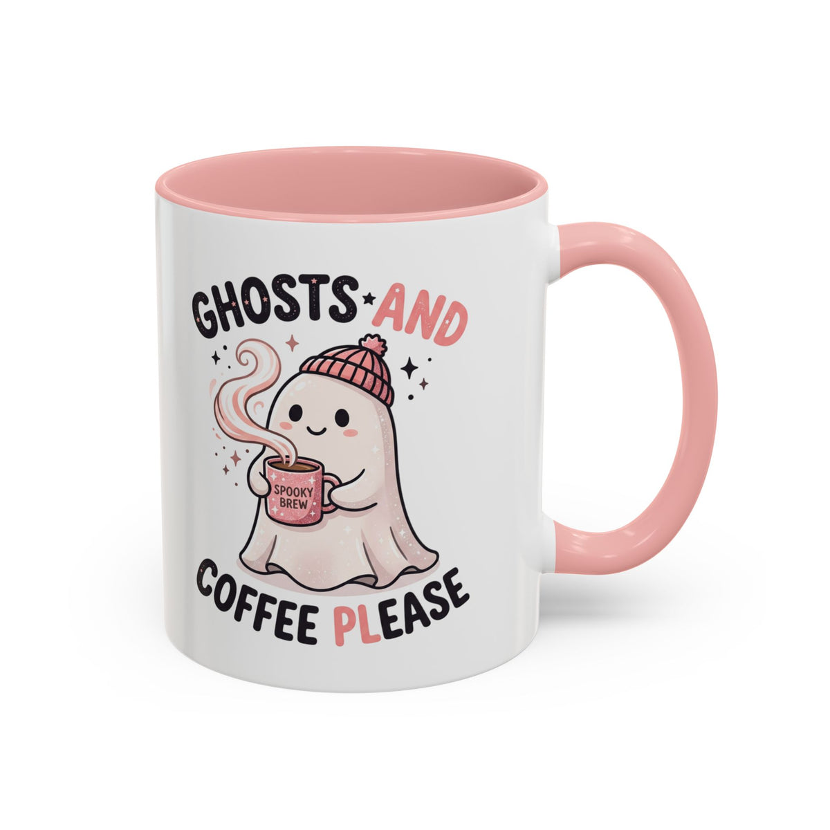 Ghosts and Coffee Please Mug — Cute Halloween Ceramic Accent Coffee Cup (11/15oz)