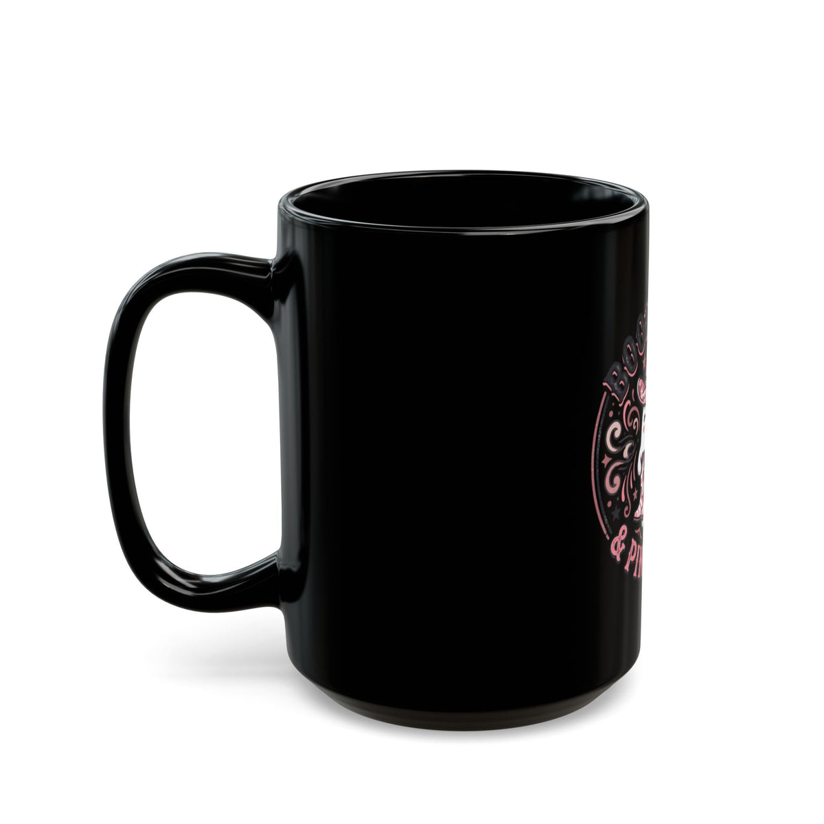 Roots Boots & Pink Camo ghost illustration Mug | Black ceramic mug