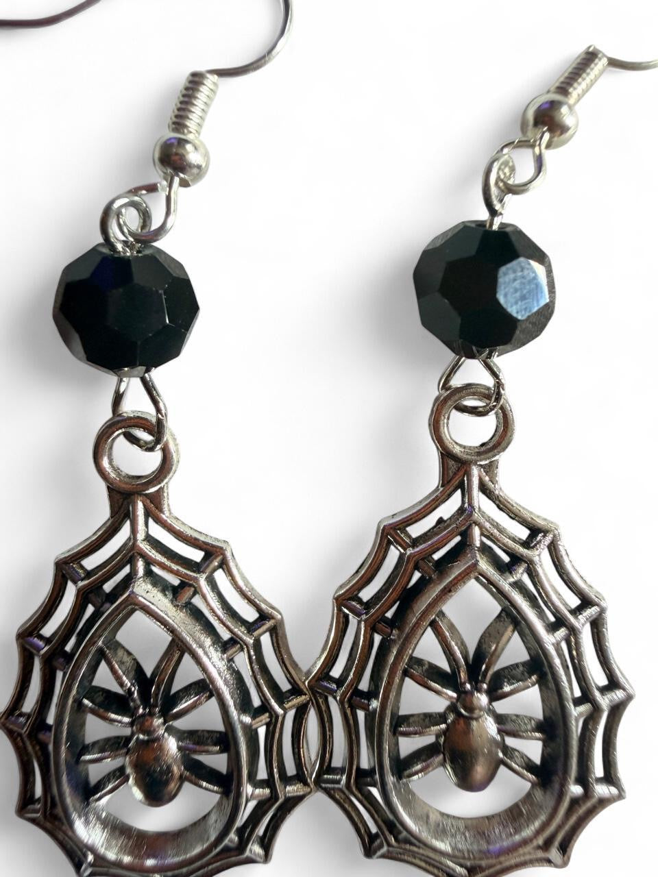 Spider Web Dangle Earrings