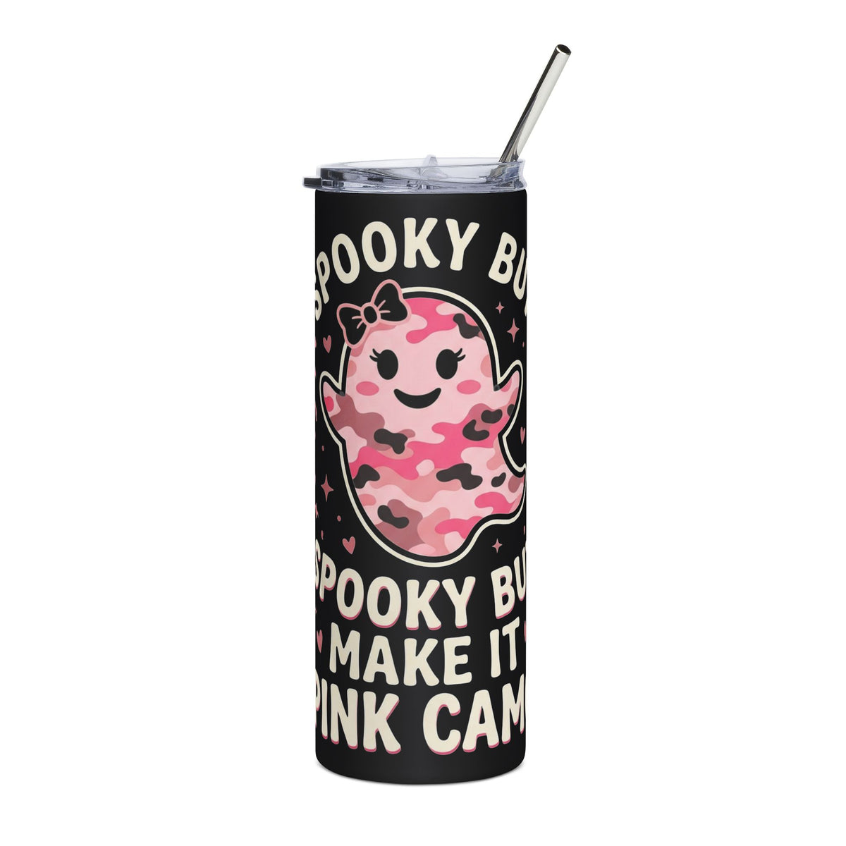 Spooky Boo Pink Camo 20oz Stainless Tumbler
