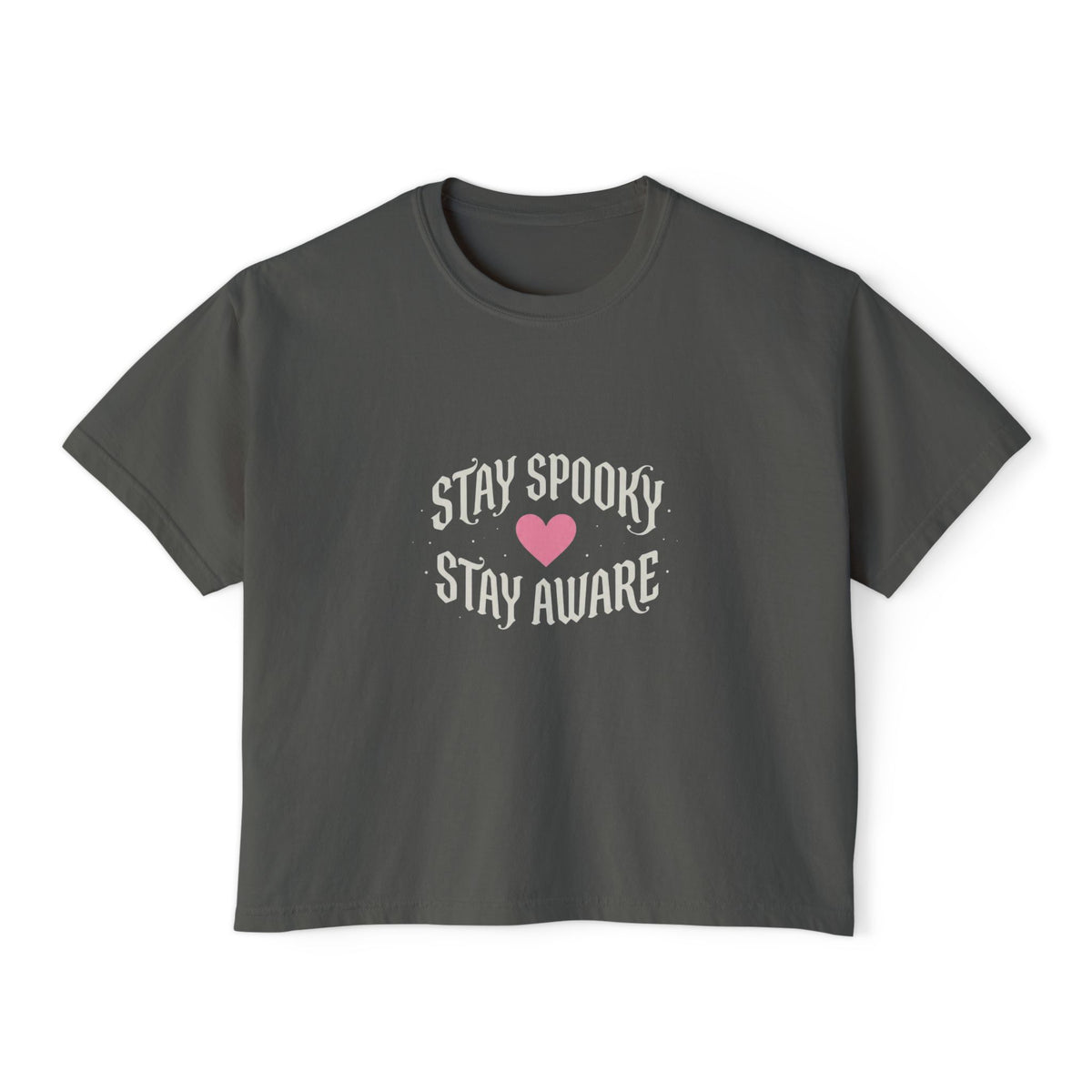 Stay Spooky Stay Aware Women's Boxy Tee — Cute Halloween Awareness Graphic Shirt