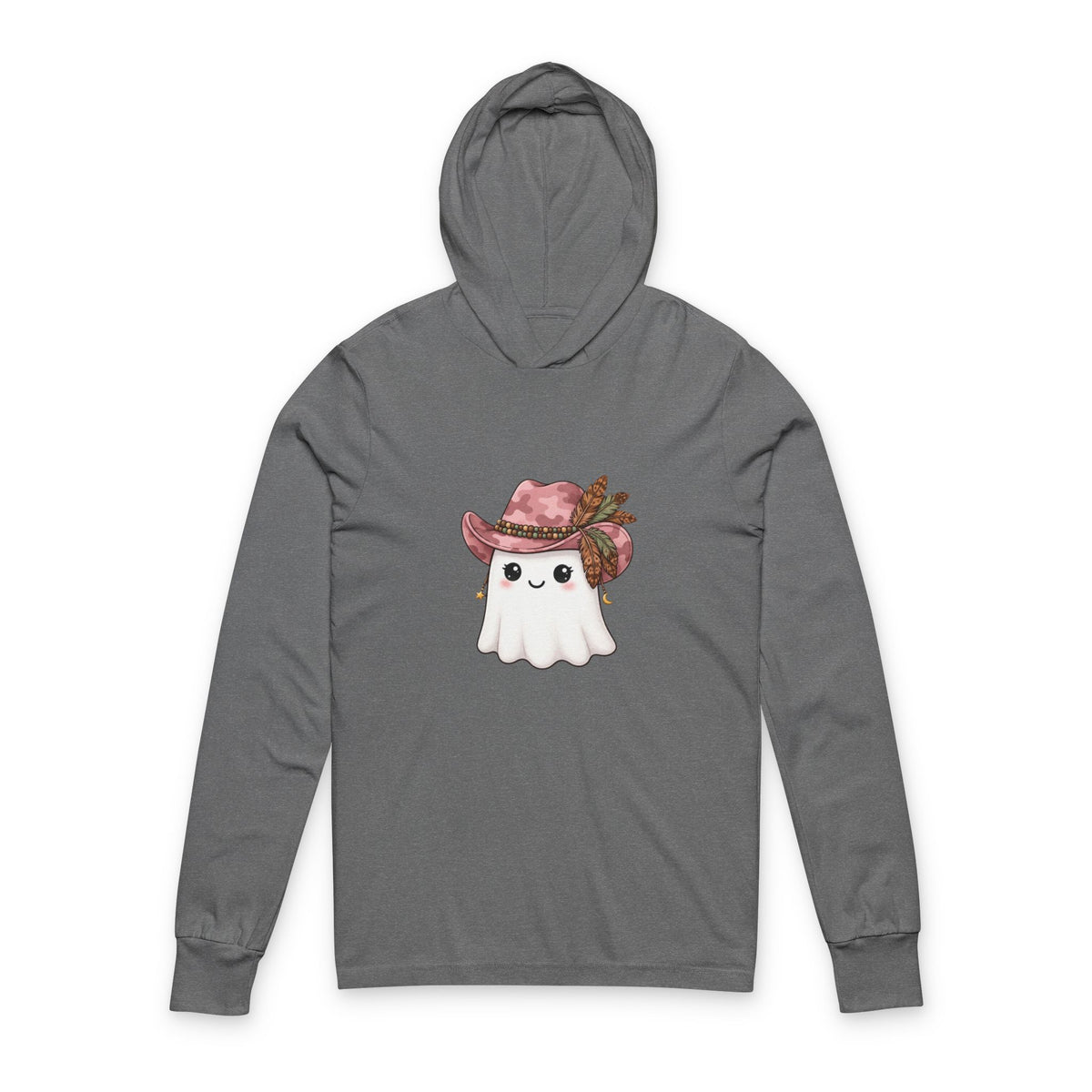 Cowgirl Ghost Hoodie Tee — Cute Halloween Hooded Long Sleeve Tee
