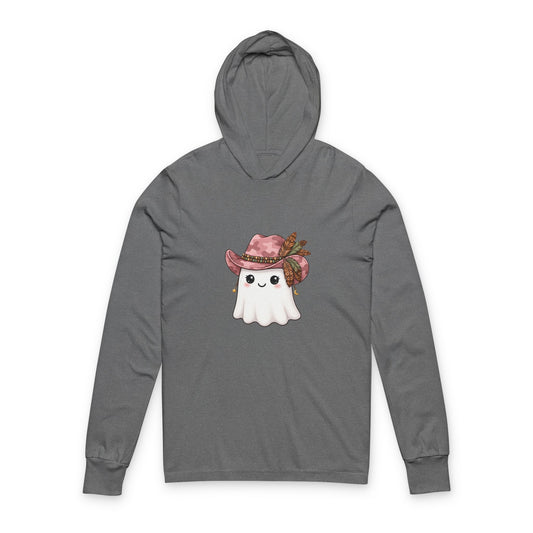Cowgirl Ghost Hoodie Tee — Cute Halloween Hooded Long Sleeve Tee