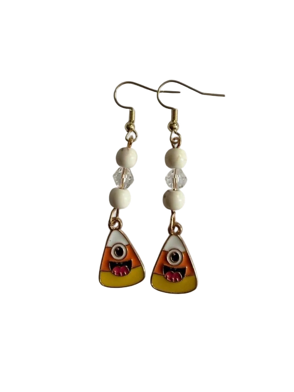 Boo-tiful Candy Corn Monster Earrings | Cute Halloween Candy Corn Dangle Earrings | Enamel Earrings | Boo-tiful Souls Collection