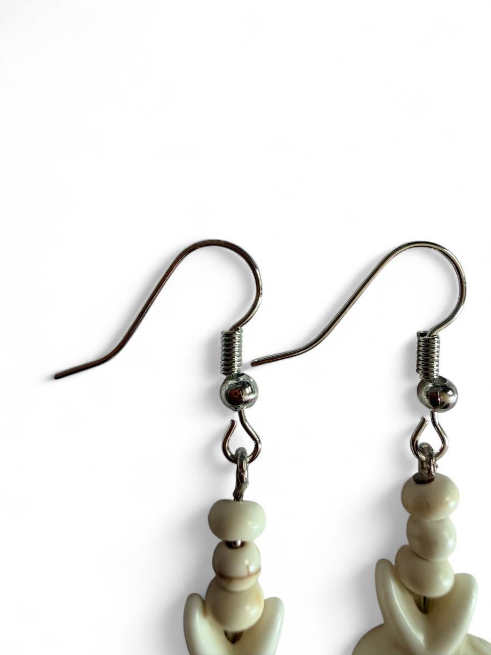 Handcrafted Cream White Minimalist Starfish Dangle Earrings