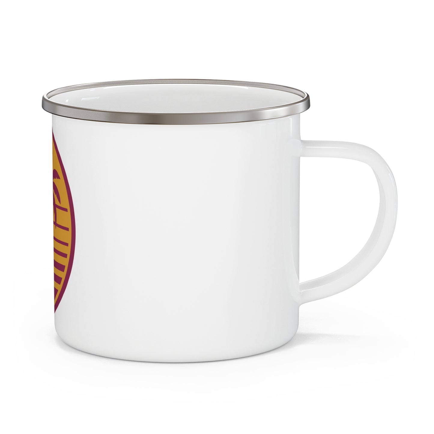 Enamel Mug — Retro Palm Sunset Camping Cup