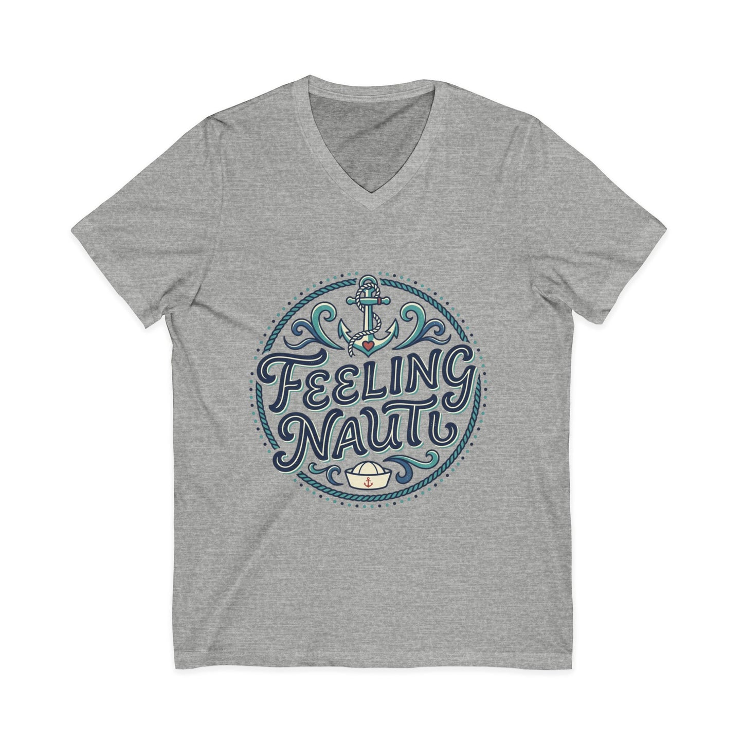 Feeling Nauti V‑Neck Tee — Nautical Anchor Shirt for Boat Lovers