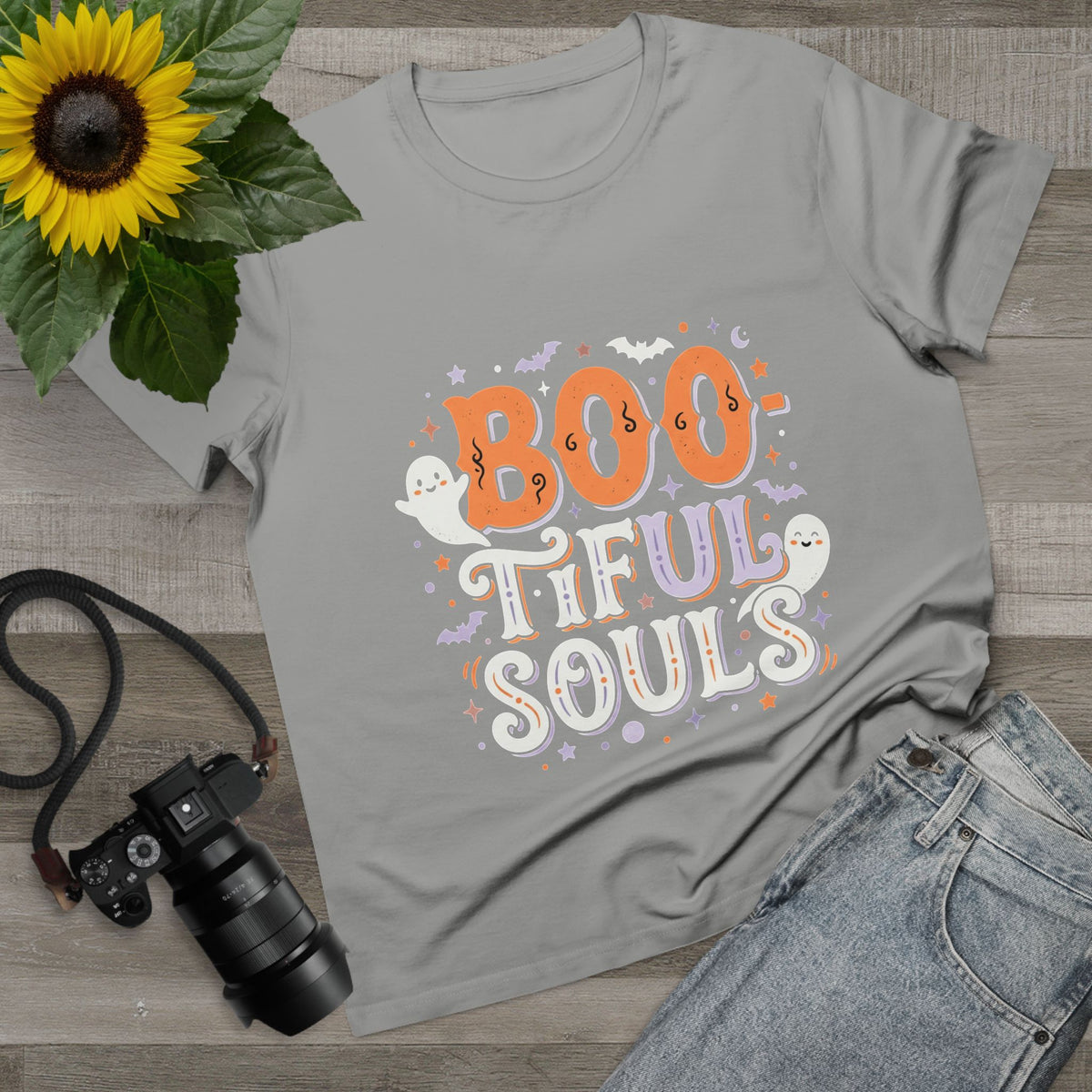 Boo-tiful Souls T-Shirt | Halloween ghost lettering, bats