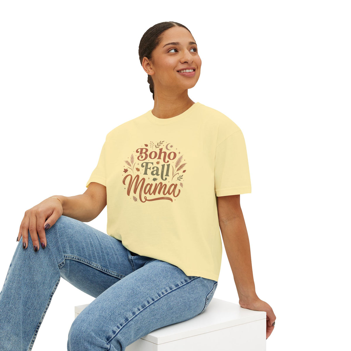 Boho Fall Mama Boxy Tee
