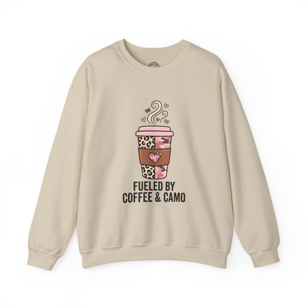 Coffee Lover Sweatshirt — Pink Leopard Coffee Cup Graphic Crewneck