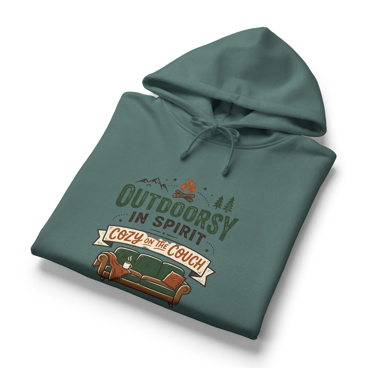 Outdoorsy In Spirit Hoodie — "Cozy on the Couch" Women's Organic Pullover