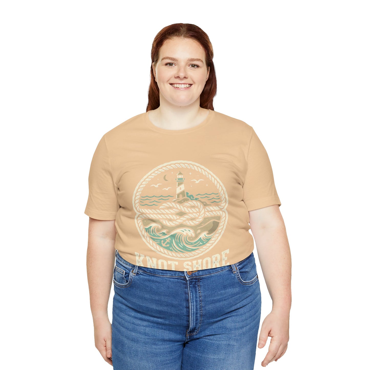 Knot Shore lighthouse rope waves T-Shirt | Coastal graphic tee