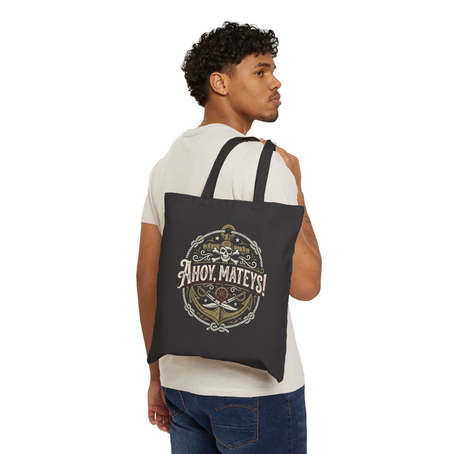 Ahoy Mateys! Pirate Skull Anchor Tote