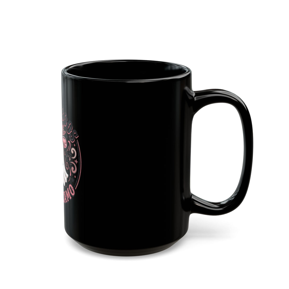 Roots Boots & Pink Camo ghost illustration Mug | Black ceramic mug