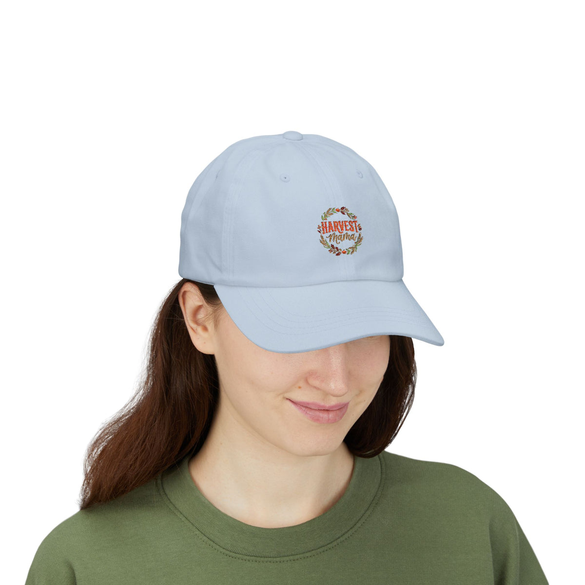 Harvest Floral Dad Cap — Autumn Harvest Hat with Floral Wreath