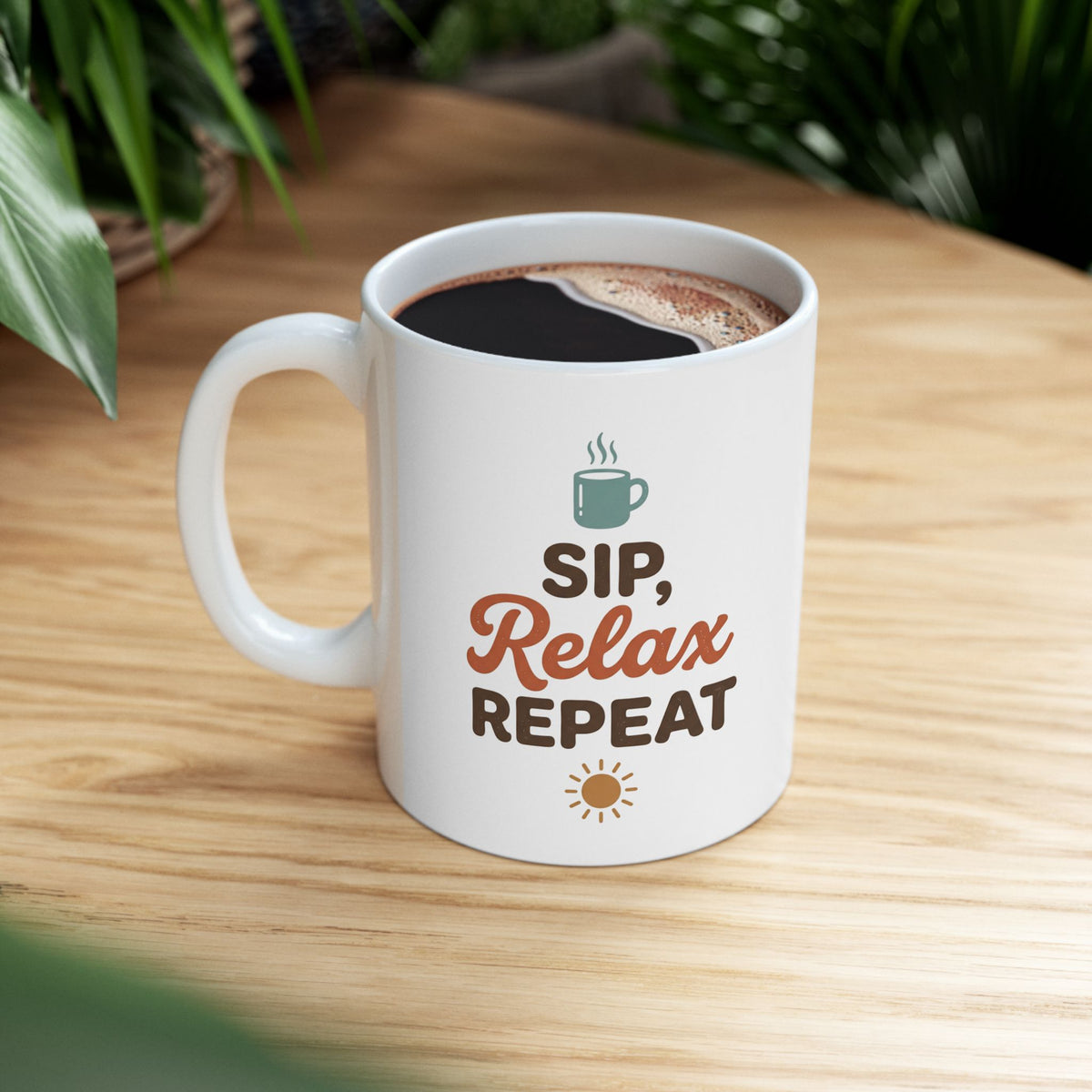 Relax Repeat Mug — Funny Coffee Ceramic Mug (11oz & 15oz)