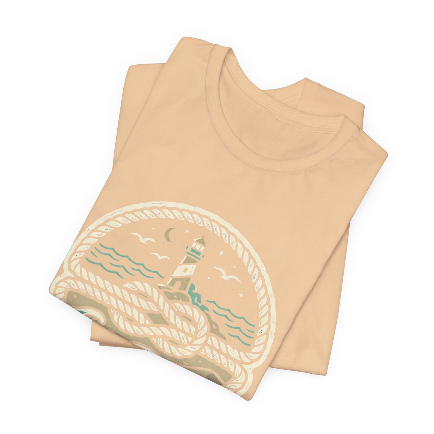Knot Shore lighthouse rope waves T-Shirt | Coastal graphic tee