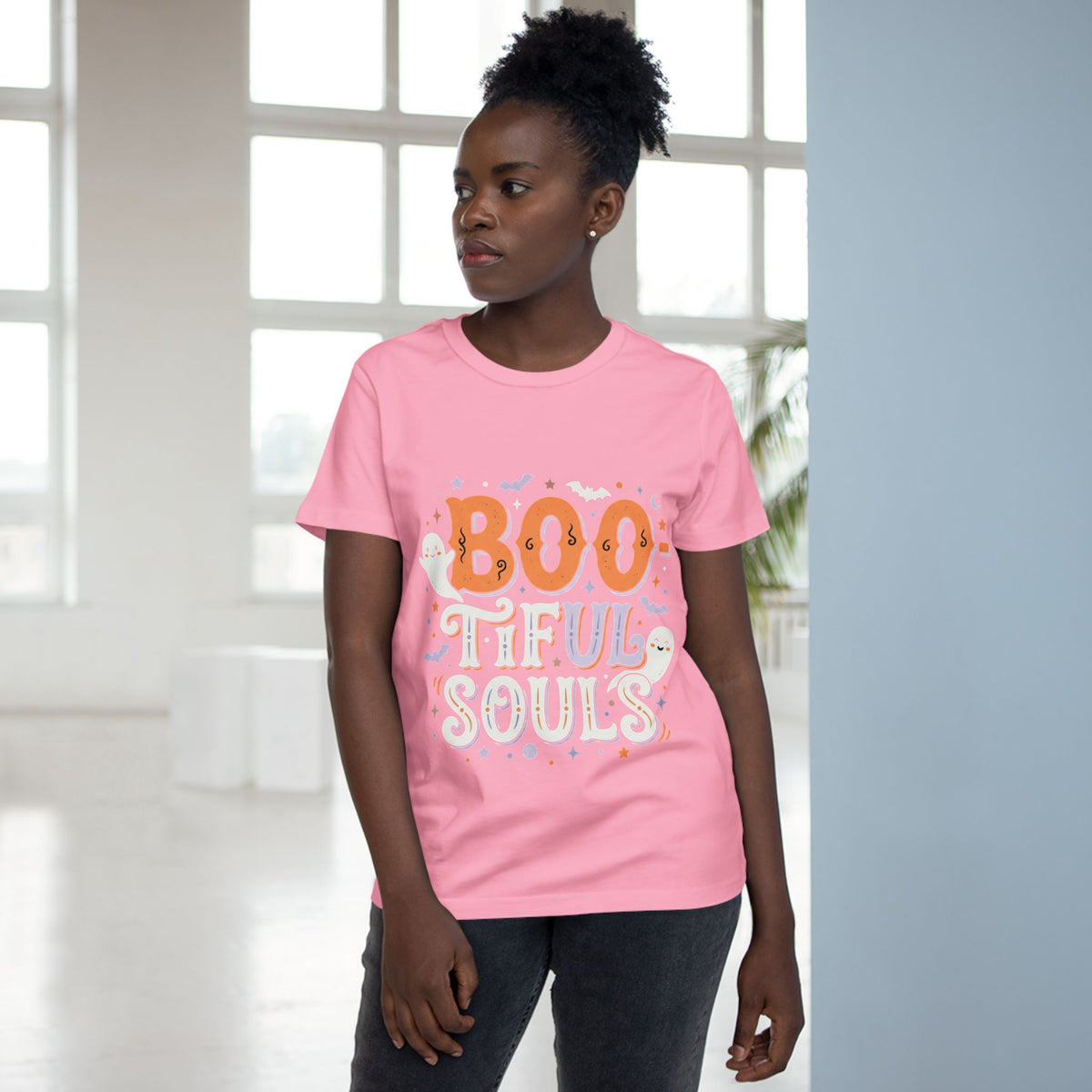 Boo-tiful Souls T-Shirt | Halloween ghost lettering, bats