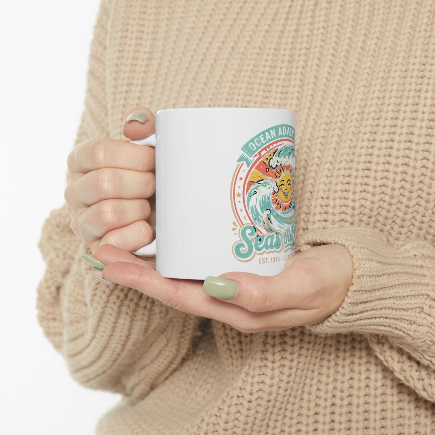 Seas the Day Sun and Wave Mug | Ocean Adventures Ceramic Mug