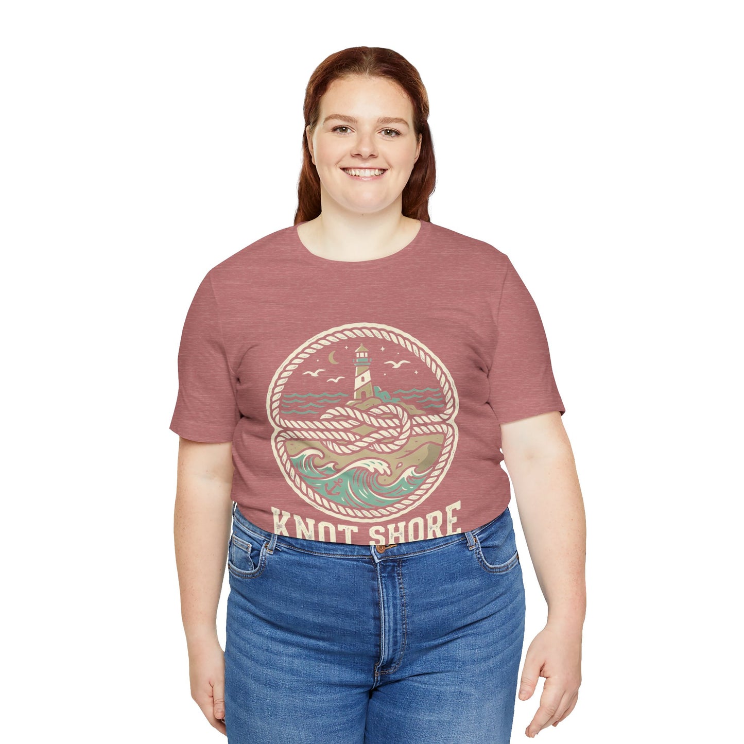 Knot Shore lighthouse rope waves T-Shirt | Coastal graphic tee