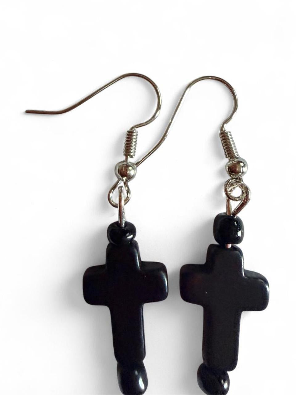 Boo-tiful Black Cross Earrings | Halloween Dangle Earrings | Boo-tiful Souls Collection
