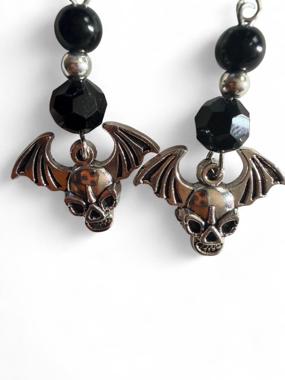 BOO-TIFUL SOULS Bat Skull Dangle Earrings