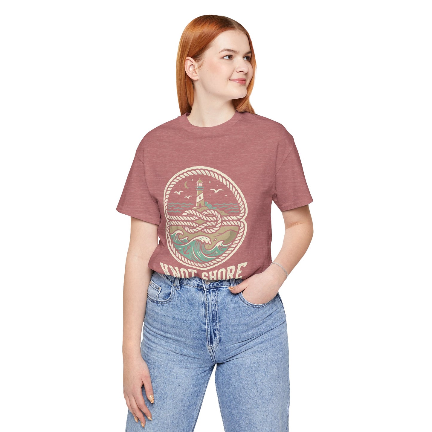 Knot Shore lighthouse rope waves T-Shirt | Coastal graphic tee