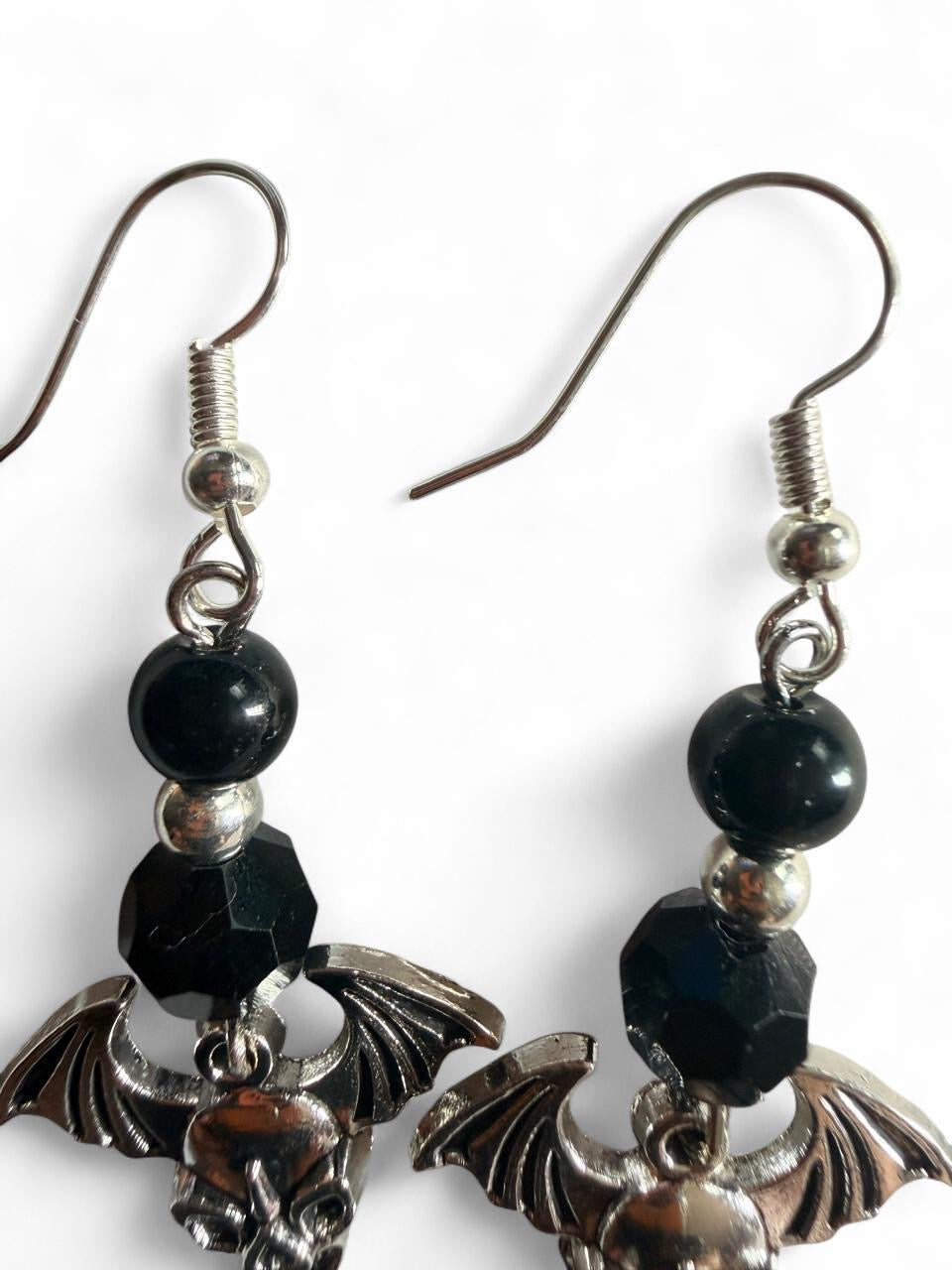 BOO-TIFUL SOULS Bat Skull Dangle Earrings