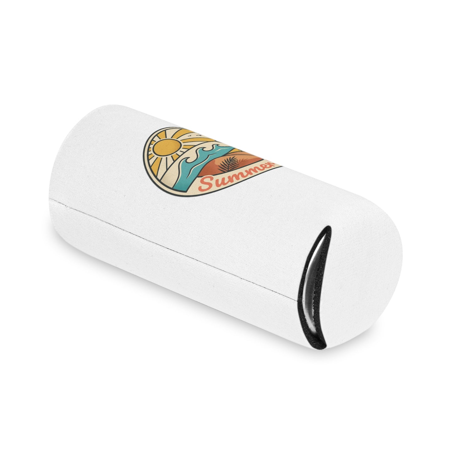 Can Cooler — "Summer Fun" Beach Scene Neoprene Beer Cozy