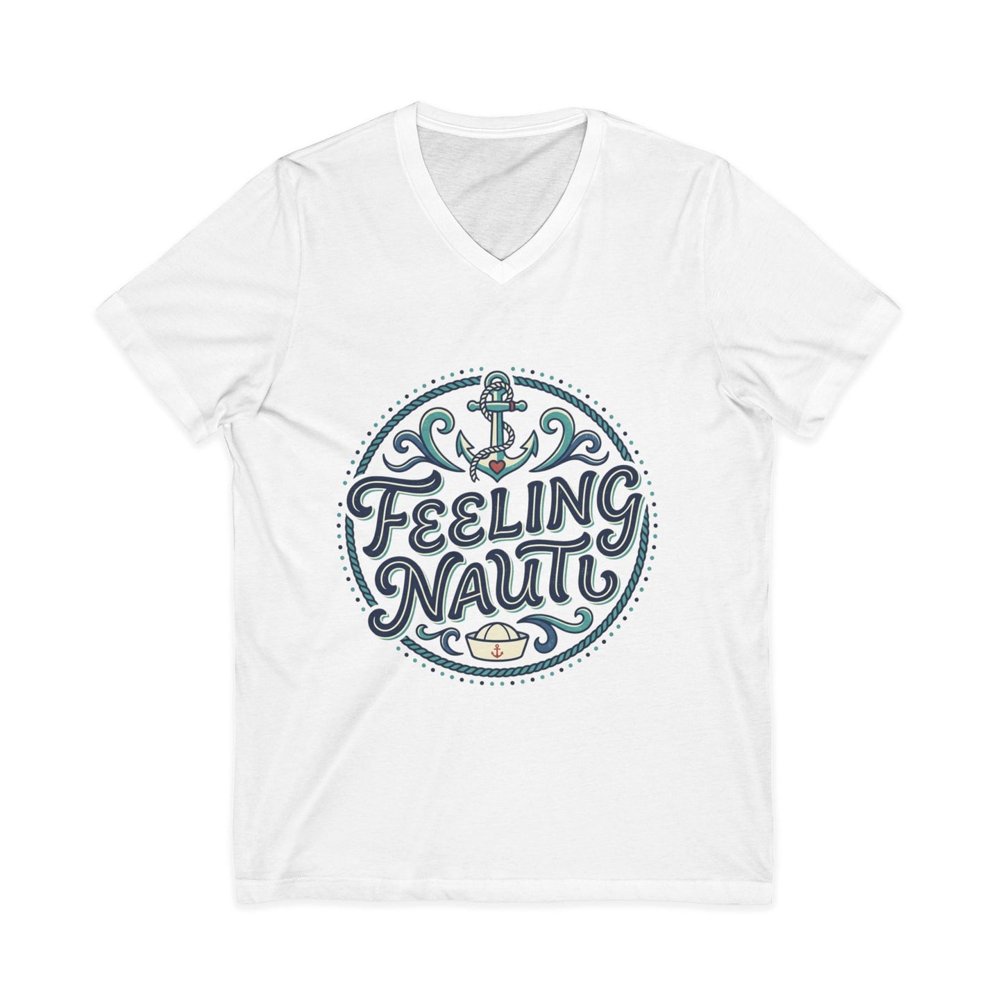 Feeling Nauti V‑Neck Tee — Nautical Anchor Shirt for Boat Lovers