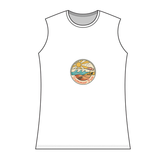 Women’s Tank Top — Retro Summer Camp Badge Graphic