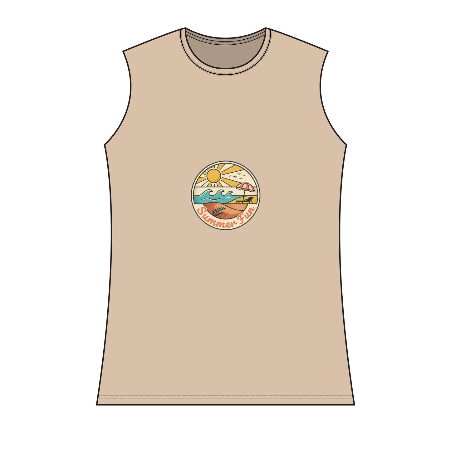 Women’s Tank Top — Retro Summer Camp Badge Graphic