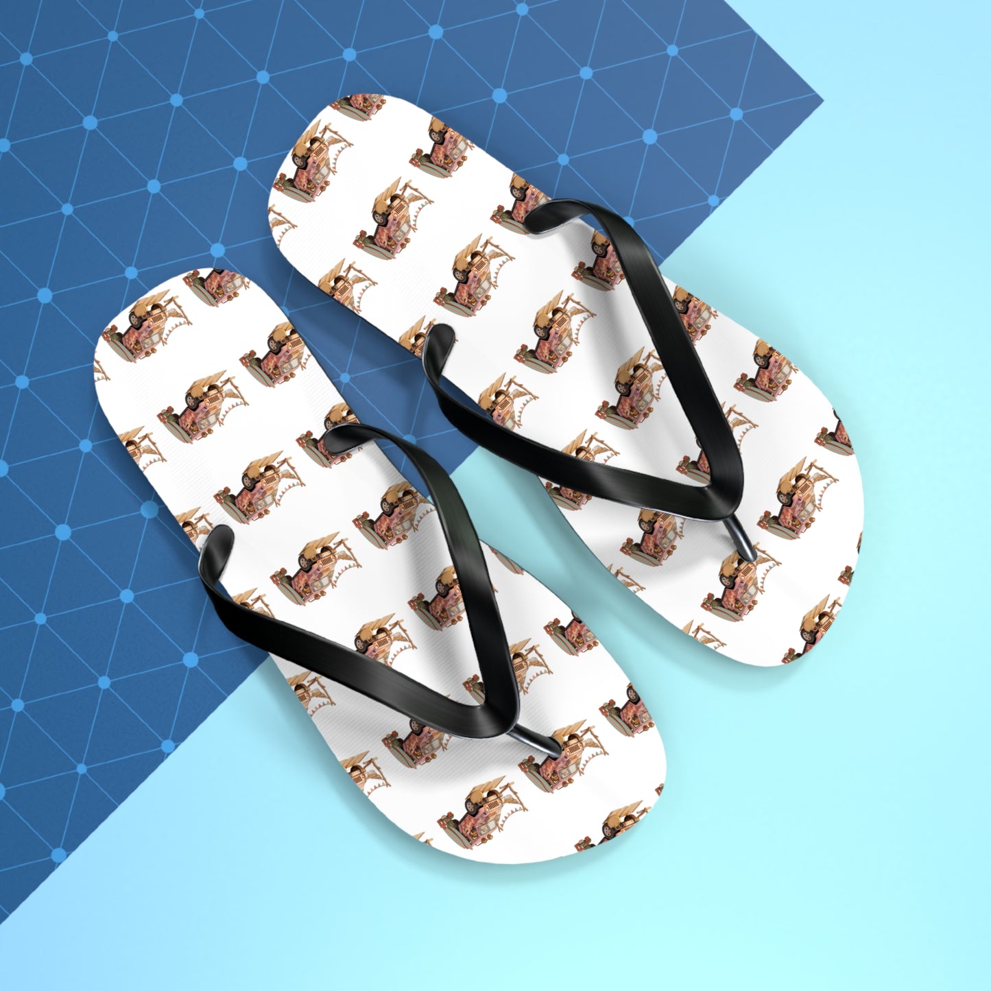 Rhino Pattern Flip Flops - Cute Rhinoceros Beach Sandals