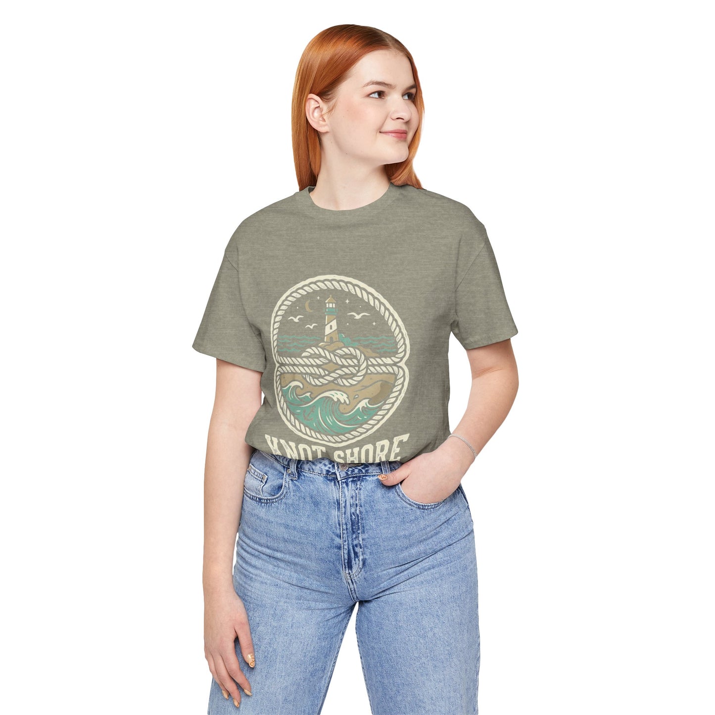 Knot Shore lighthouse rope waves T-Shirt | Coastal graphic tee