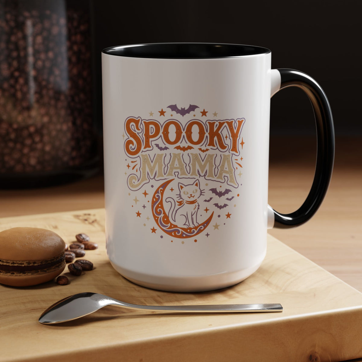 Spooky Mama Cat mug | Accent Coffee Mug