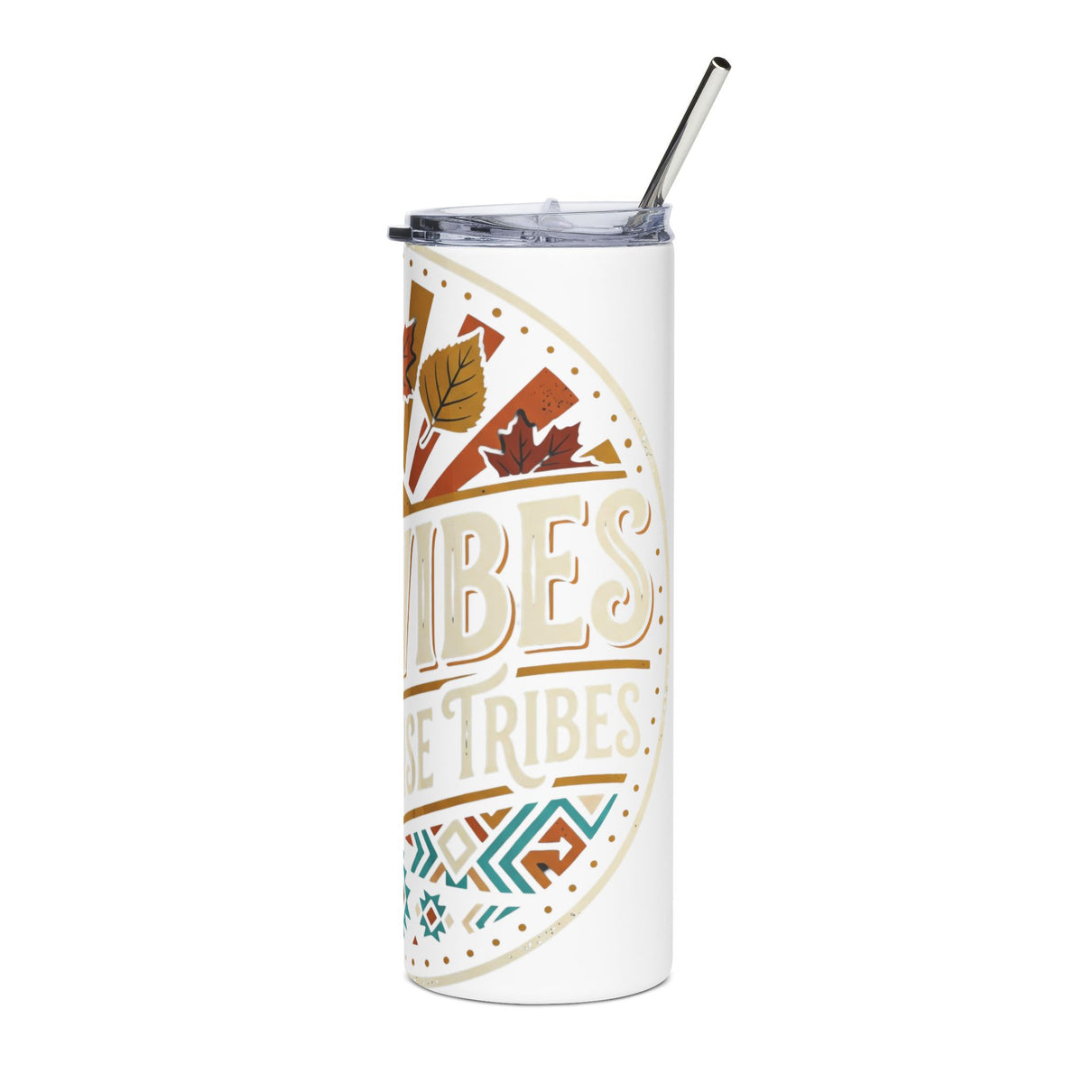 Fall & Turquoise 20oz Stainless Steel Tumbler — Autumn Leaves Travel Mug