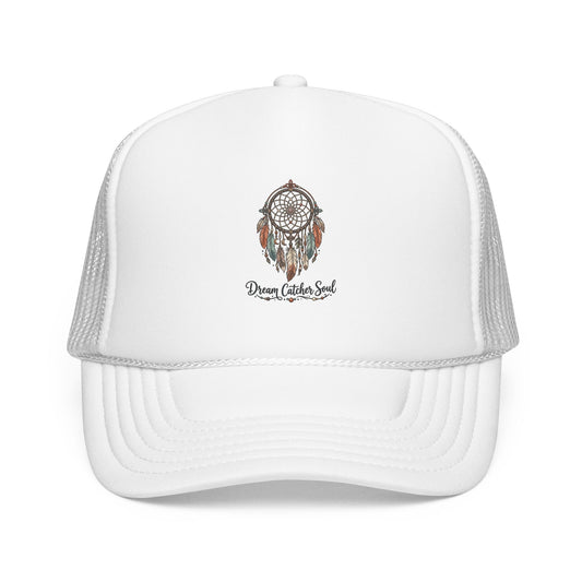 Dream Catcher Trucker Hat — Boho Feather Mesh Foam Cap