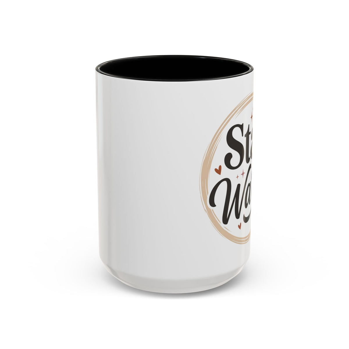 Stay Warm Accent Coffee Mug — Cozy Script Ceramic Mug (11/15oz)