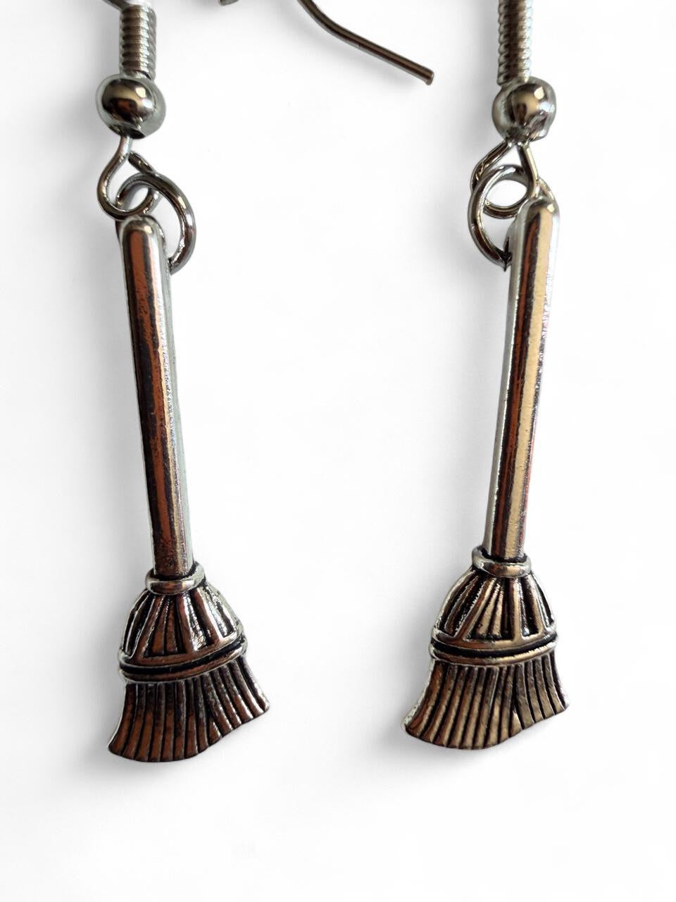 Boo-tiful Broomstick Earrings | Witch Broom Dangle Earrings | Simple Halloween Earrings | Boo-tiful Souls Collection