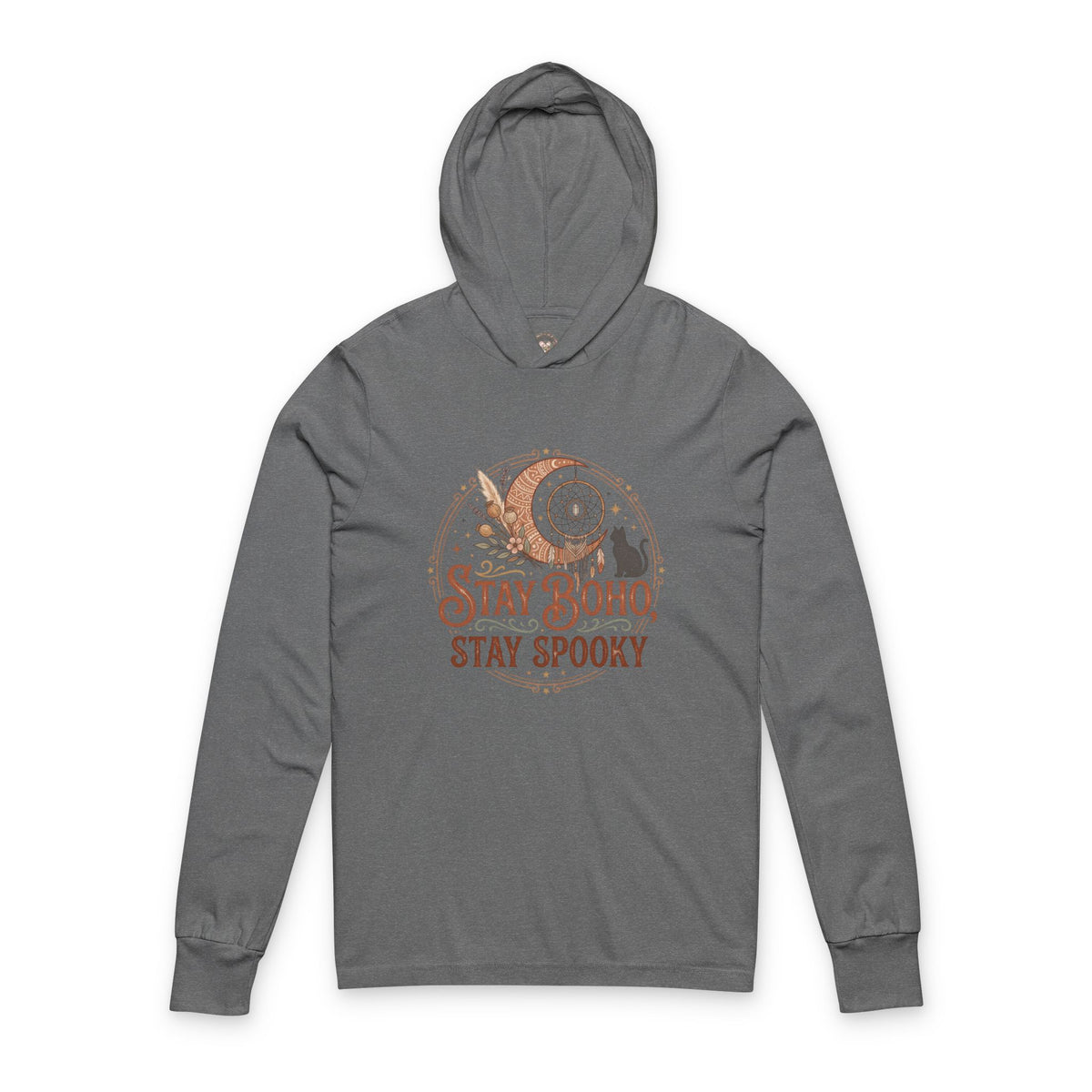 Boho Halloween Hoodie Tee — "Stay Boho Stay Spooky" Long-Sleeve Hooded Tee