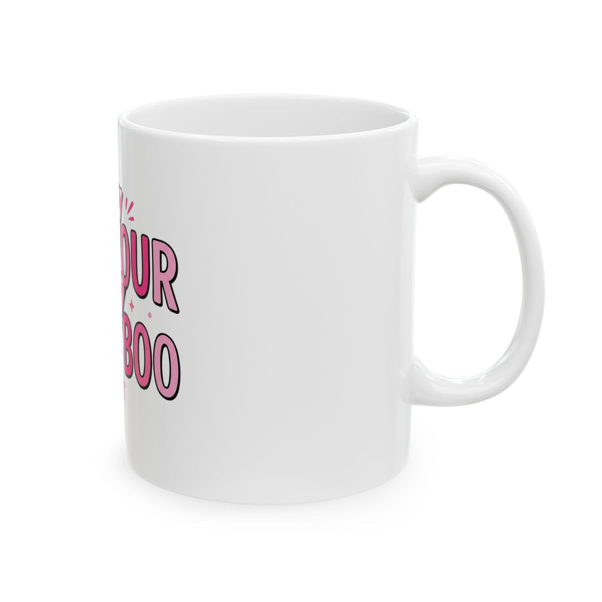 Not Your Basic Boo Mug — Pink Lightning Ceramic Coffee Cup (11oz & 15oz)