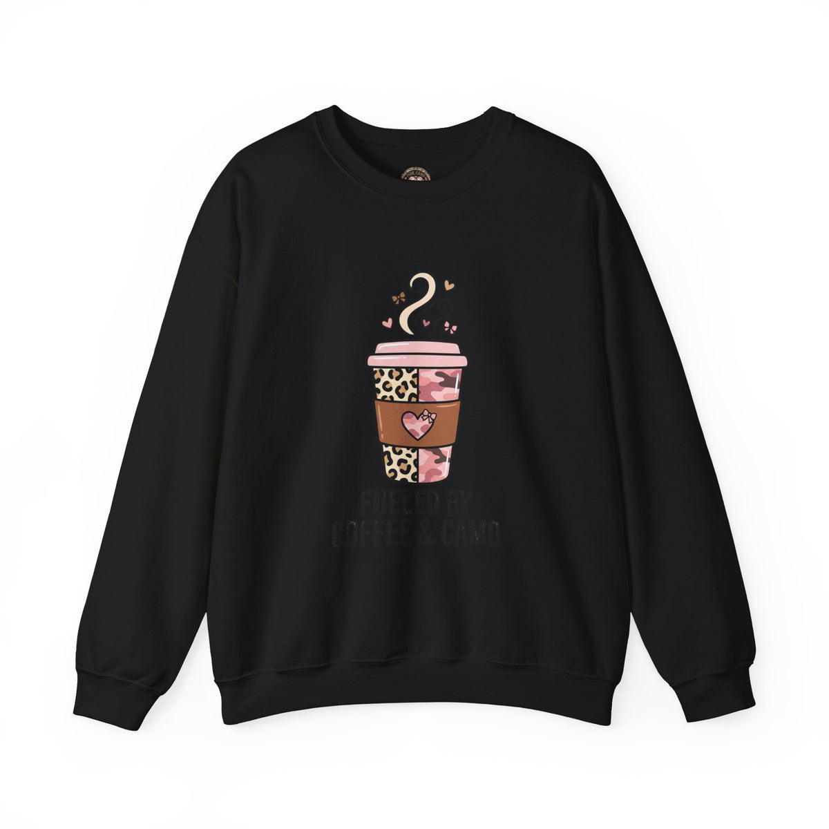 Coffee Lover Sweatshirt — Pink Leopard Coffee Cup Graphic Crewneck