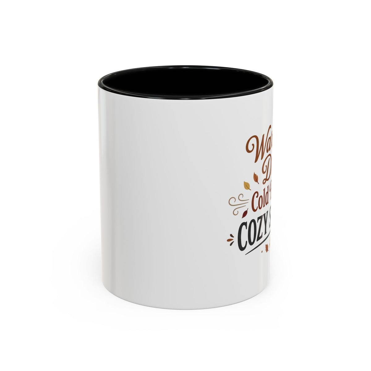 Cozy Season Accent Coffee Mug – "Warm Drink, Cold Breeze"