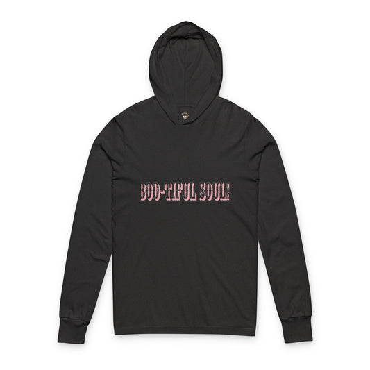 Hoodie Tee — "Boo-tiful Soul" Black Long-Sleeve Hooded Tee