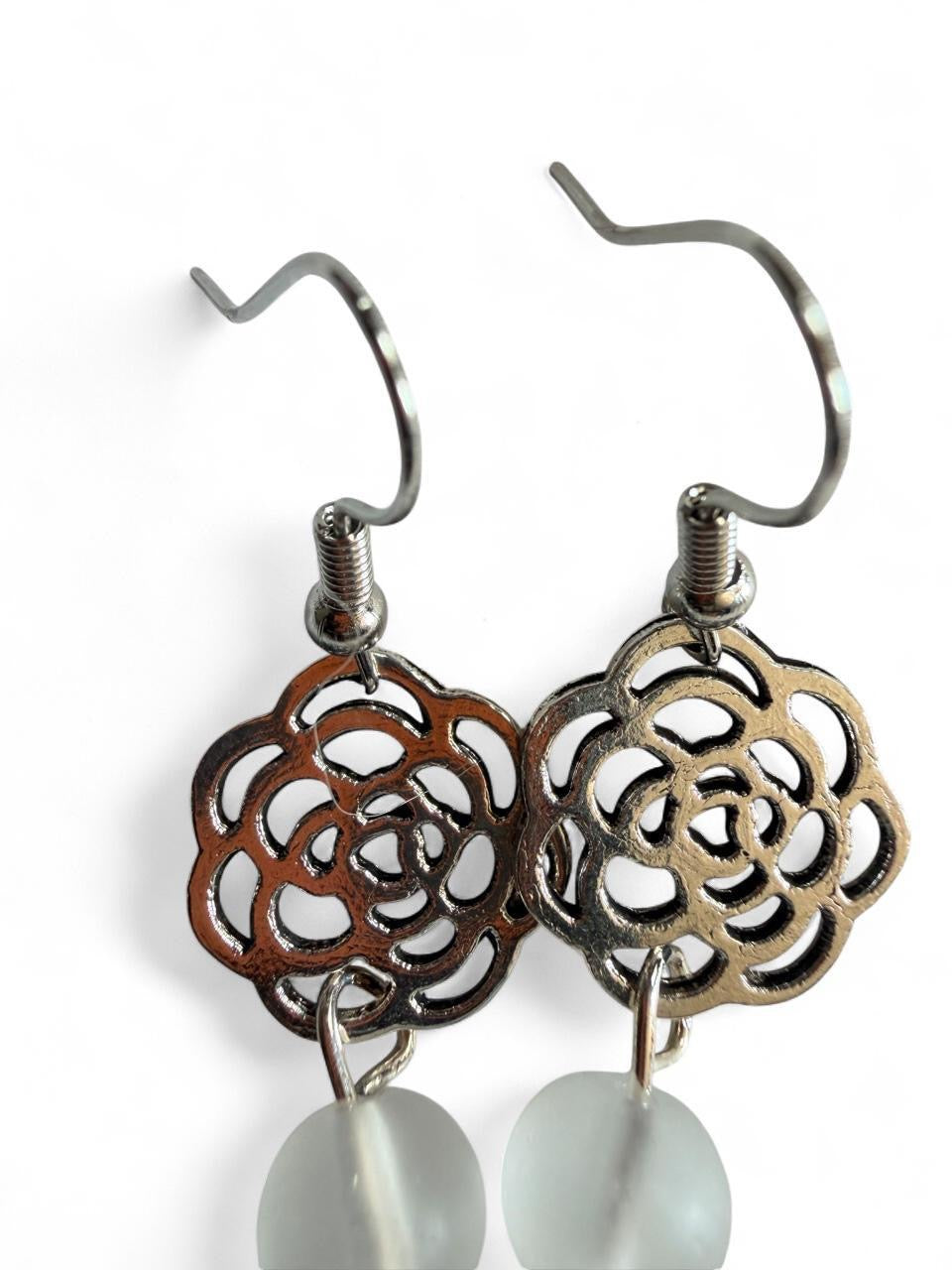 Handmade Frosted Acrylic Drop Earrings