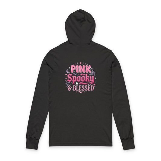 Pink Spooky & Blessed Hooded Long Sleeve Tee