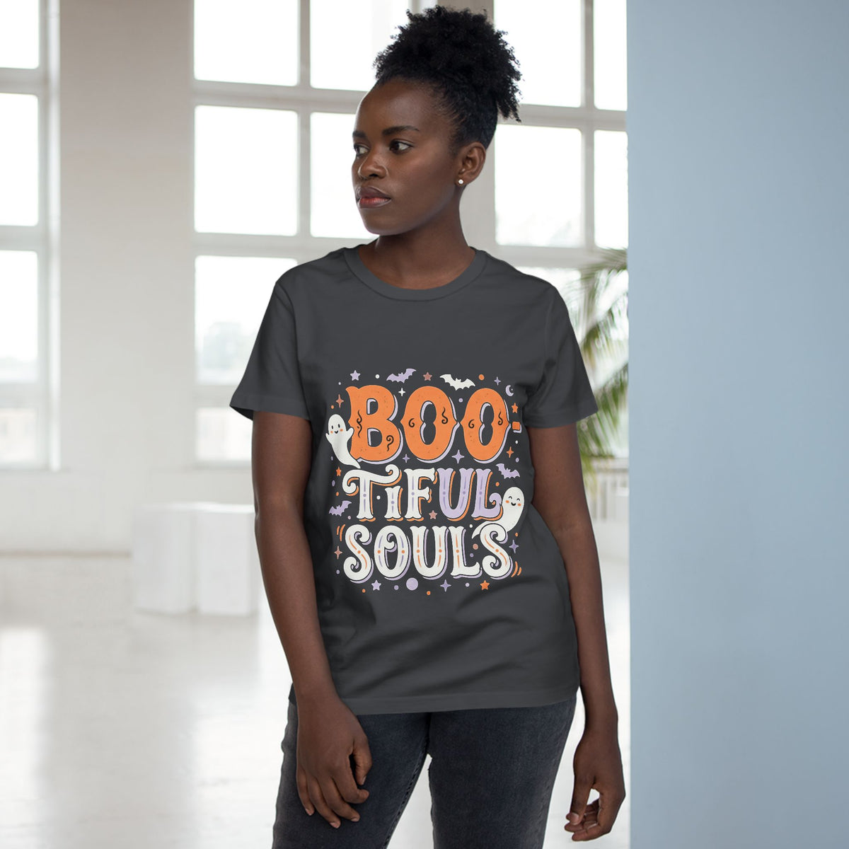 Boo-tiful Souls T-Shirt | Halloween ghost lettering, bats